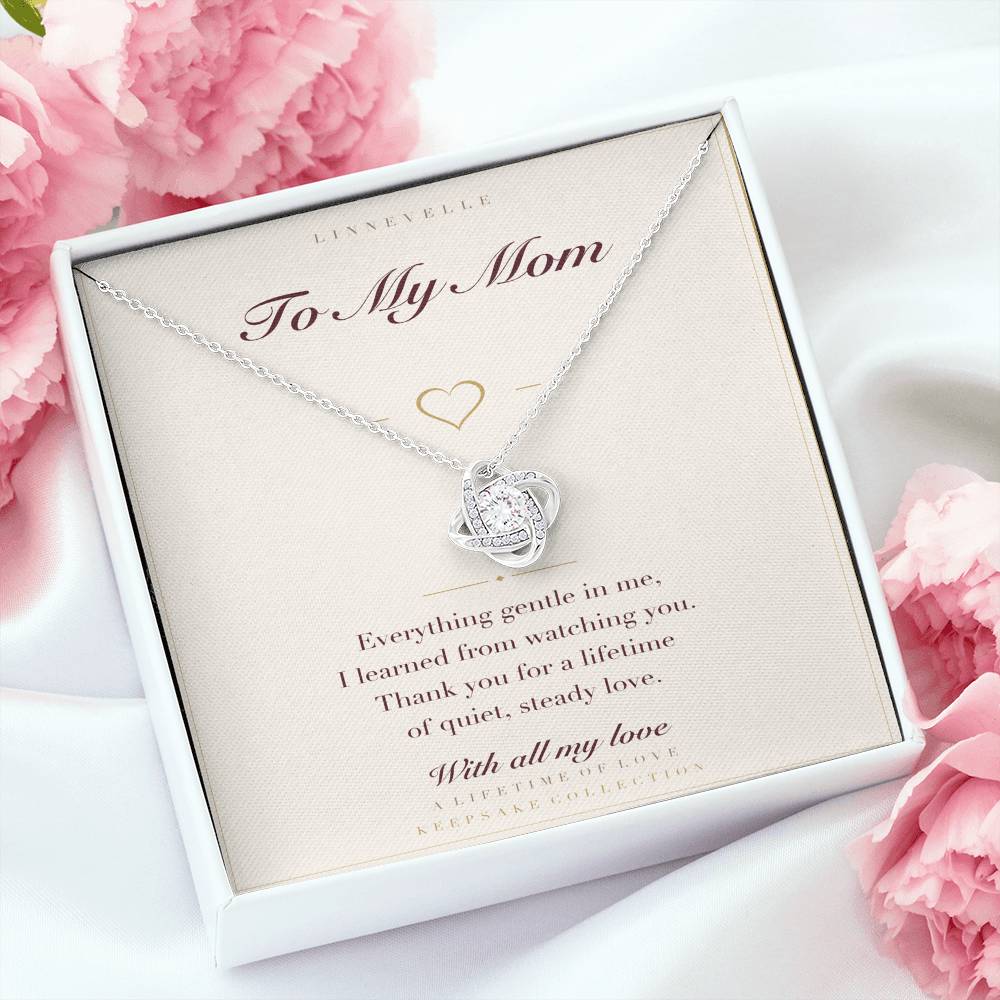 Gift-ready — keepsake card and necklace with flowers