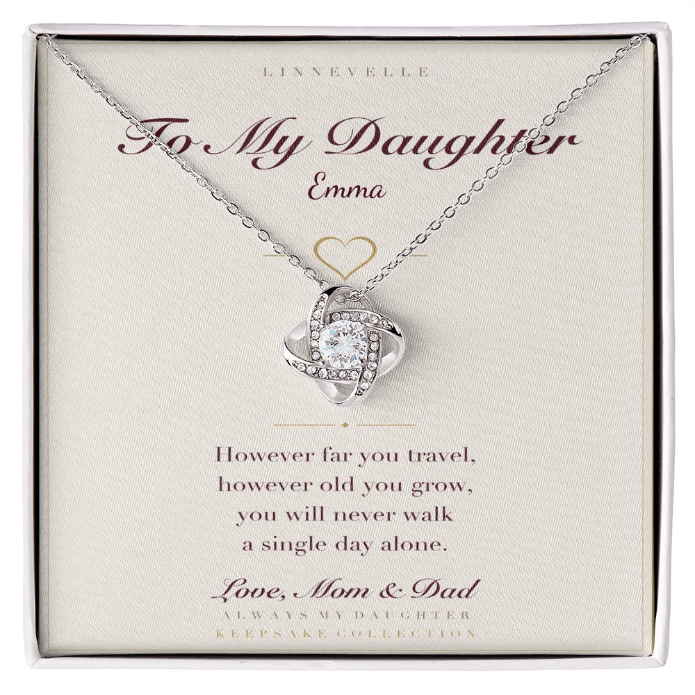 Personalized example — her first name printed free on the card
