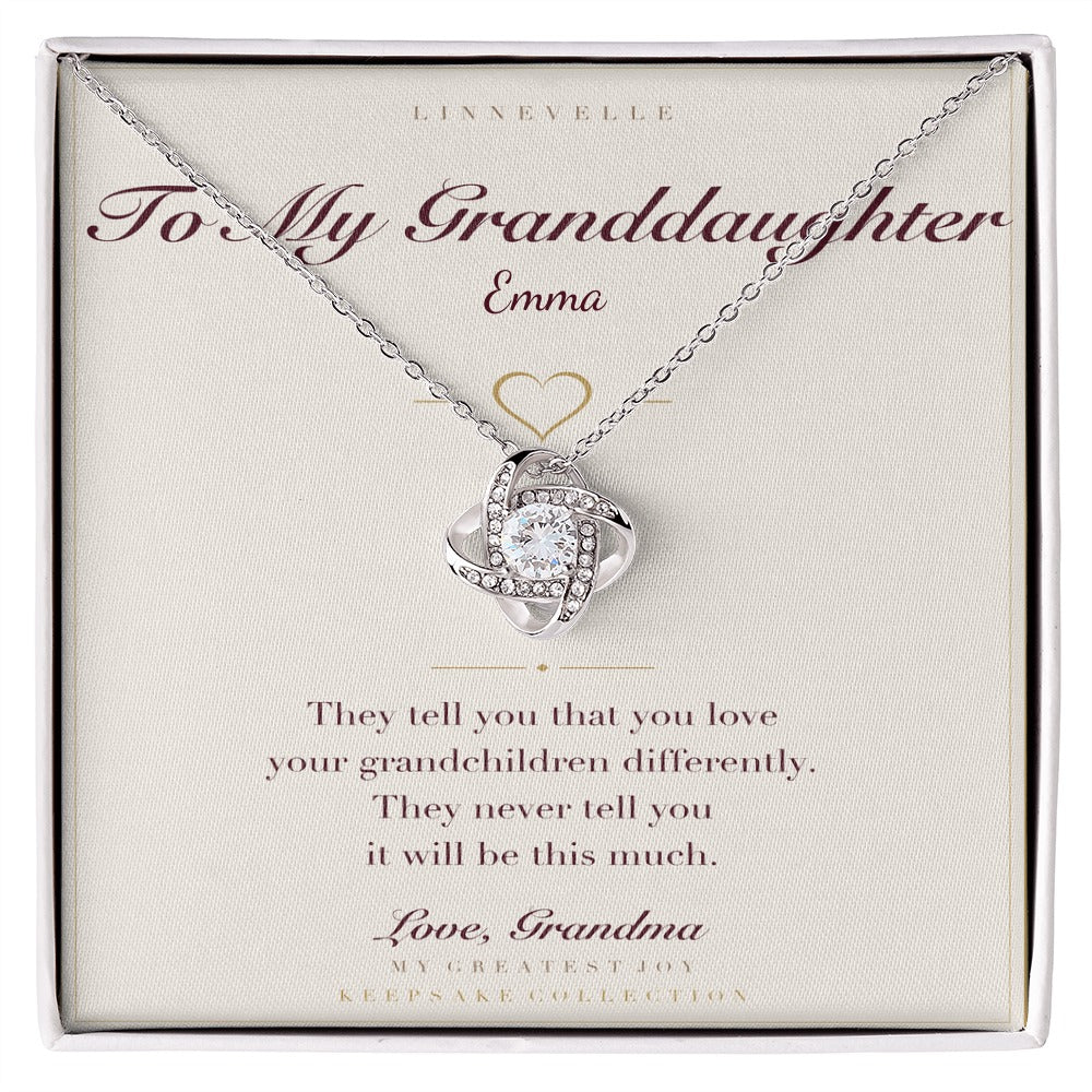 Personalized example — her first name printed free on the card