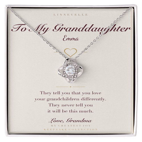 Personalized example — her first name printed free on the card