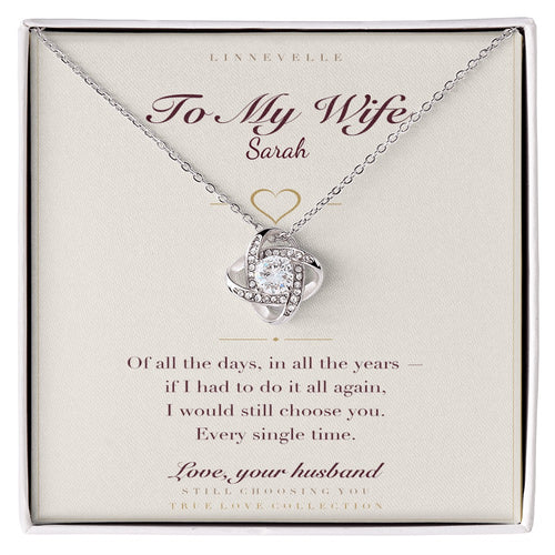 To My Wife Necklace — Her Name on the Card (Still Choosing You)